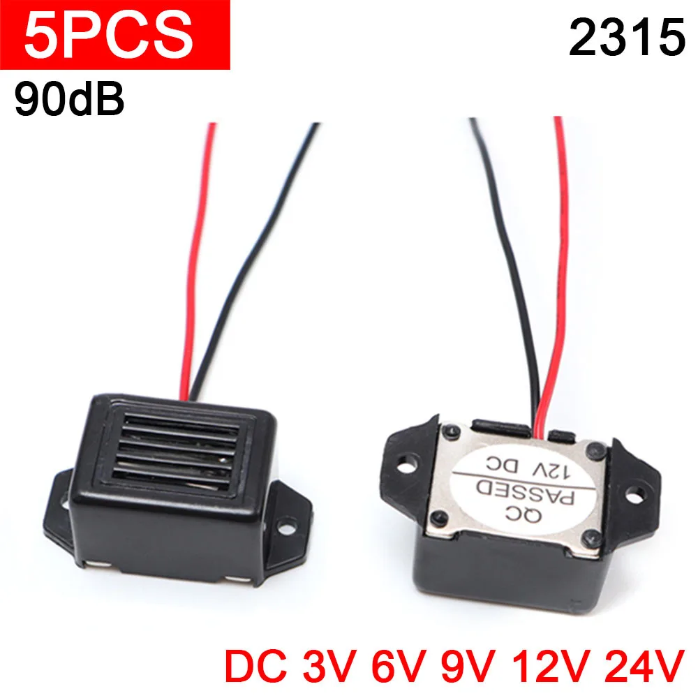 5pcs 2315 Alarm Buzzer DC 3V 6V 9V 12V 24V 90dB Mini Electronic Alarm Buzzer High Decibel Vibration Alarm Sound Line Length 10cm