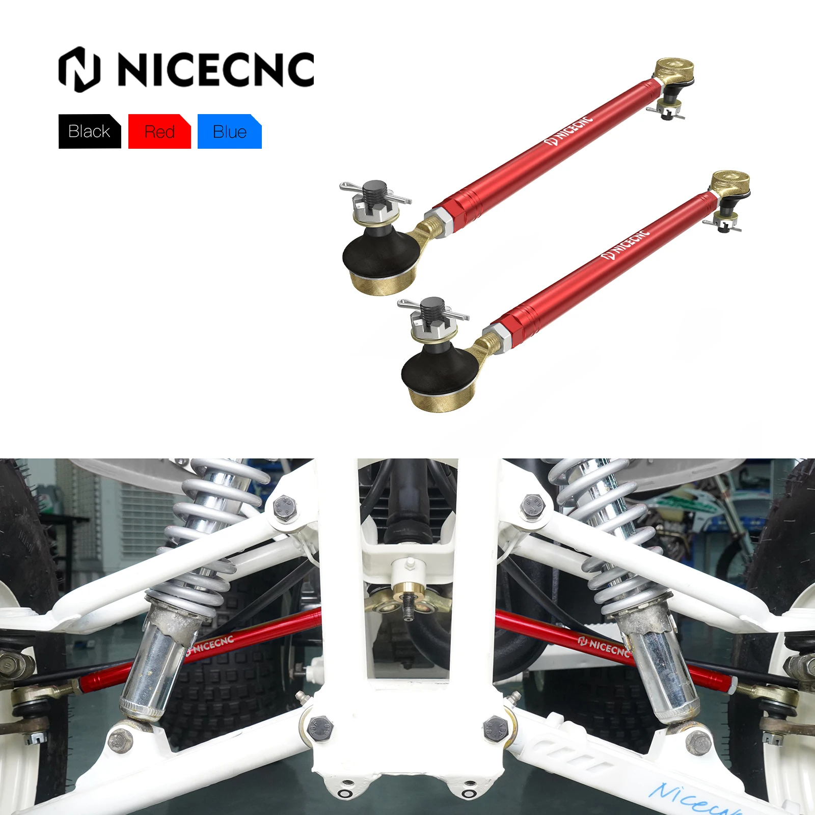 

NICECNC Tie Rod Set For Yamaha Blaster 200 YFS200 1988-2006 ATV Motorcycle Accessories Aluminum#2XJ-23831-01-00 #1UY-23841-01-00