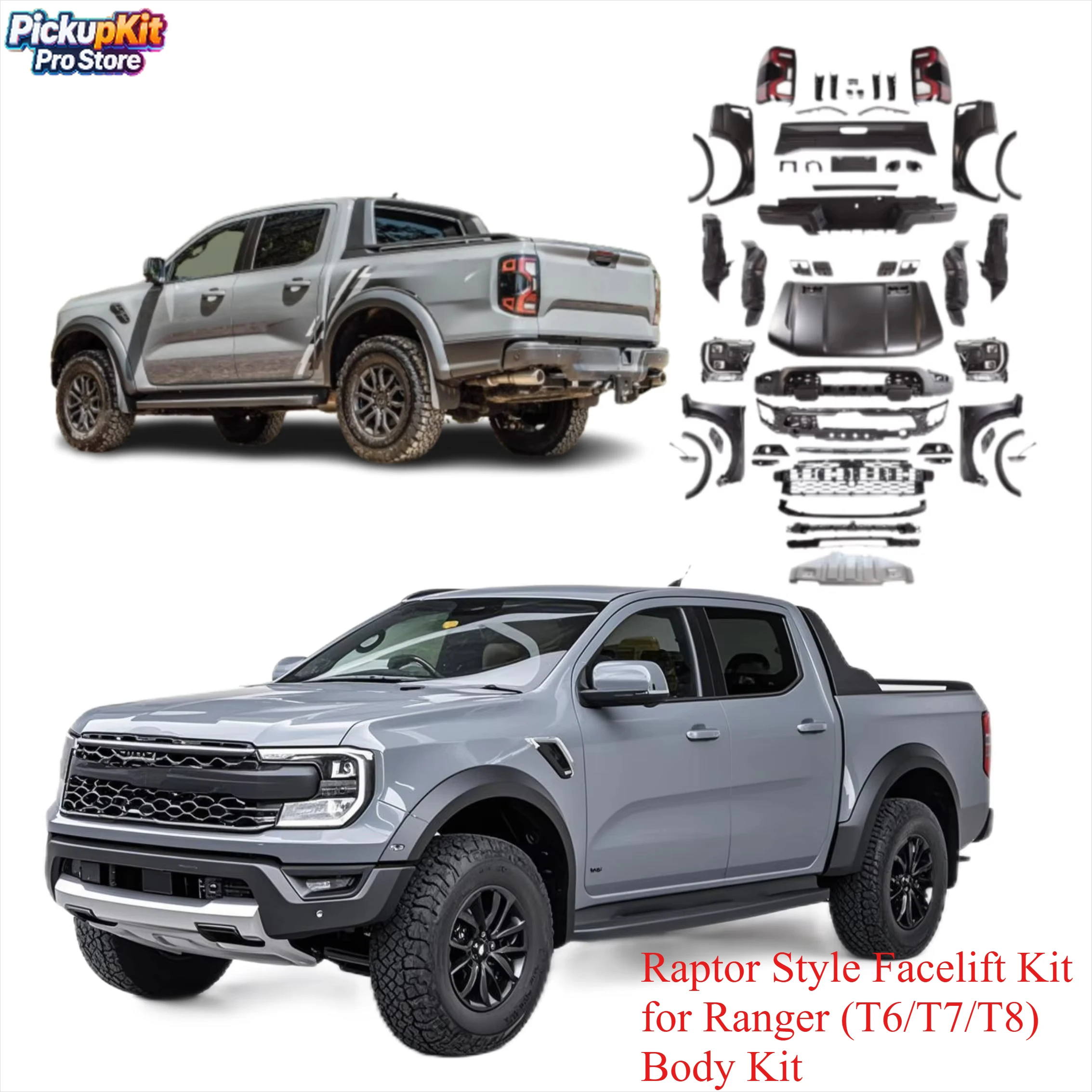 

Raptor Style Facelift Kit for Ranger (T6/T7/T8) Factory Price Body Kit with Widebody Fender