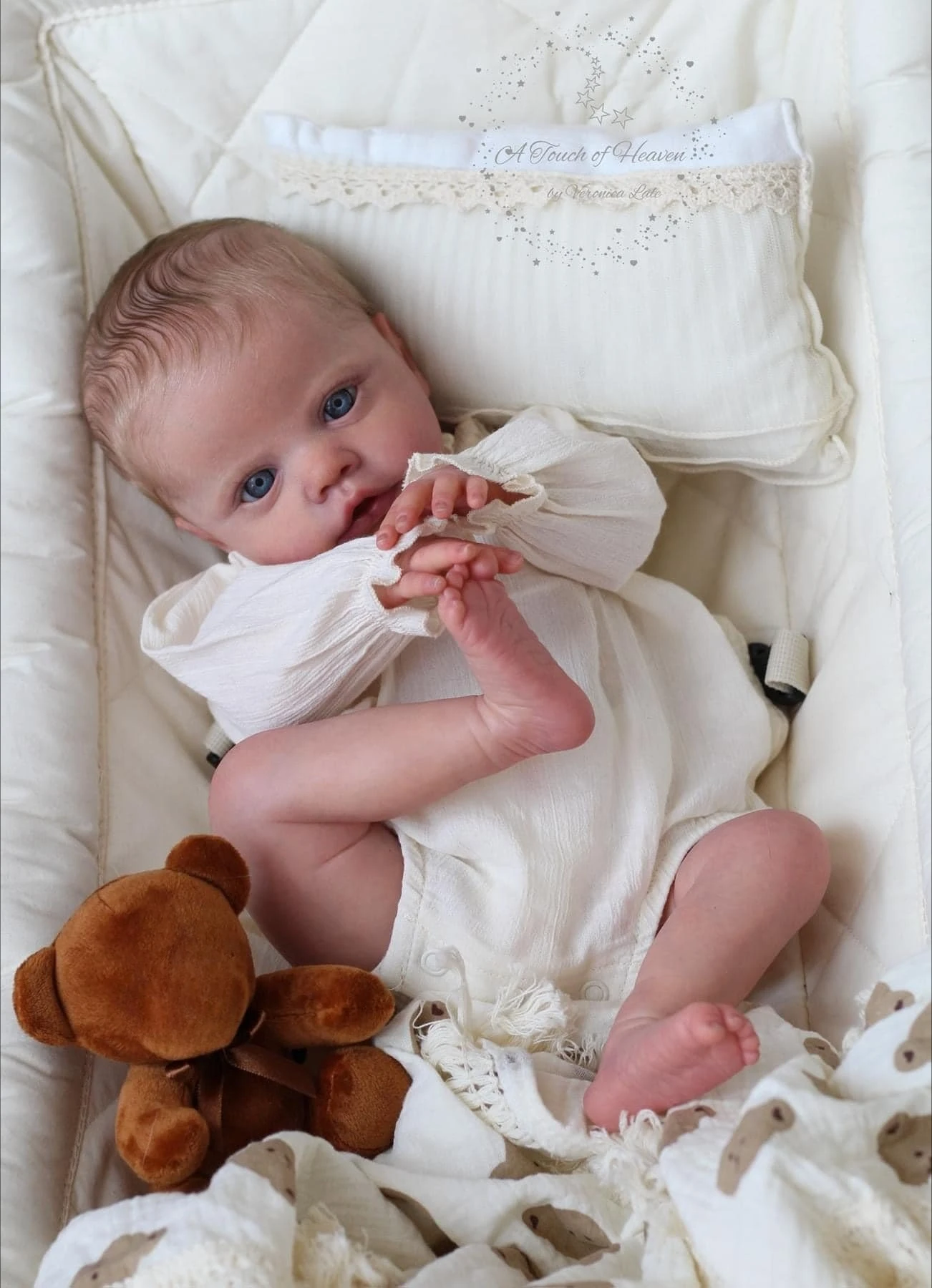 19'' NPK Reborn Doll Kit Primrose Asleep/Awake Limited Edition Already Painted Kit 3D Skin Visible with Cloth Body