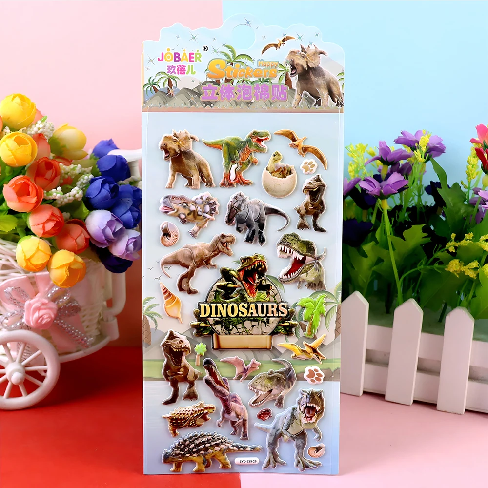 4 قطعة ملصقات فقاعة ديناصور الحيوانات الرائعة الديكور الكرتون ثلاثية الأبعاد منتفخ الشارات اللعب حفلة عيد ميلاد مكافأة ملصق الهدايا
