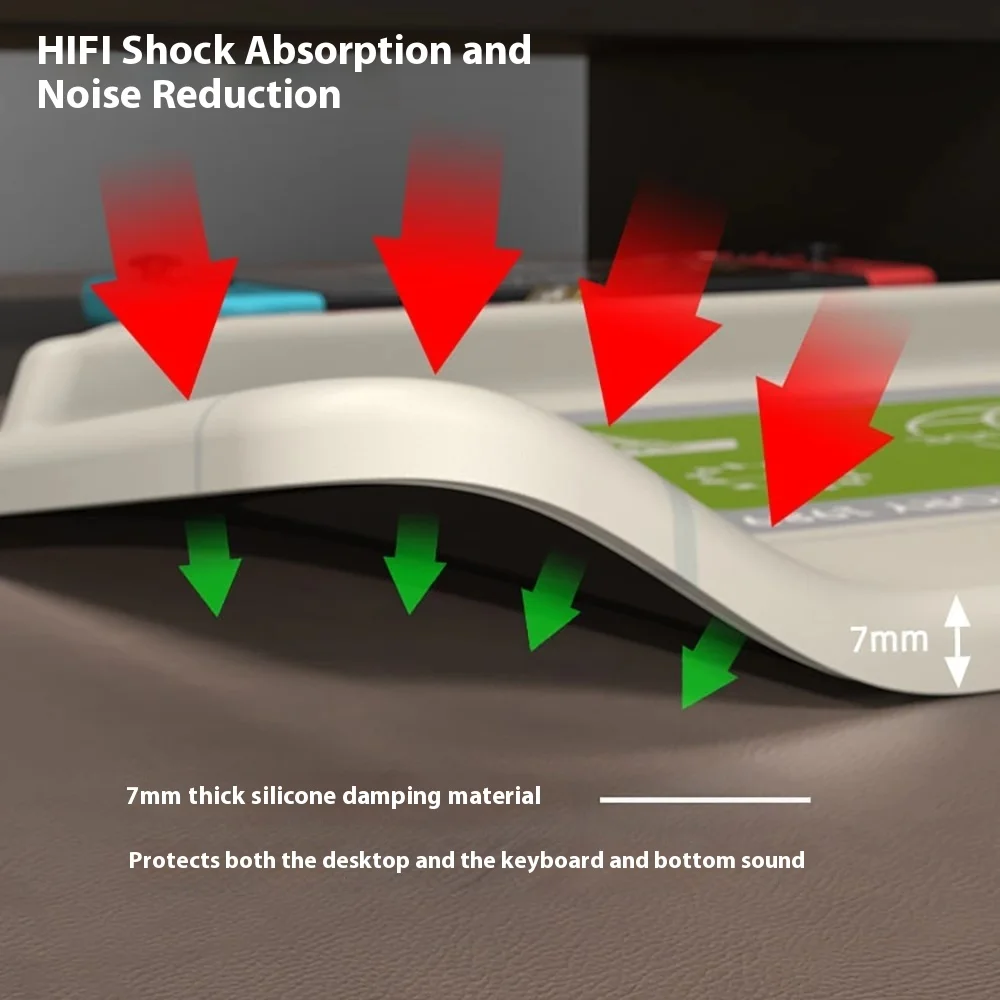 Piwijoy Keyboard Hand Rest Silica Gel Keyboard Pad Shock Absorption Noise Reduction Keyboard Pad Custom Desktop Keyboard Pad