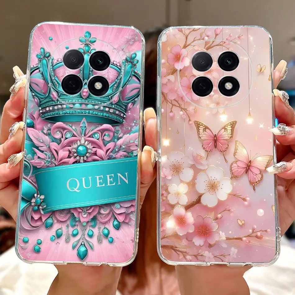 حافظة لهاتف OPPO A5 Pro ممن لهم A5Pro 5G PKP110 أنيقة الأزهار القط رسمت لينة سيليكون شفاف حافظات من البولي يوريثان
