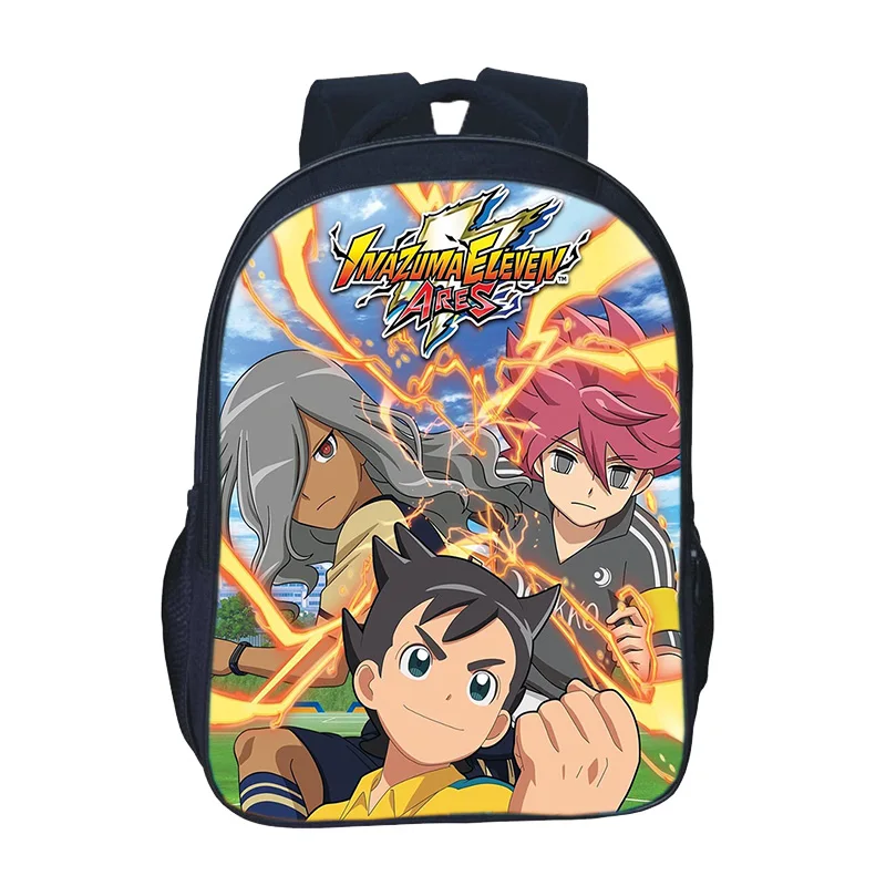 Inazuma Eleven Go Galaxy School Backpacks Hot Game Pattern Zipper Bagpack DIY Child Arc-shaped Breathable and Wear-resistant Bag
