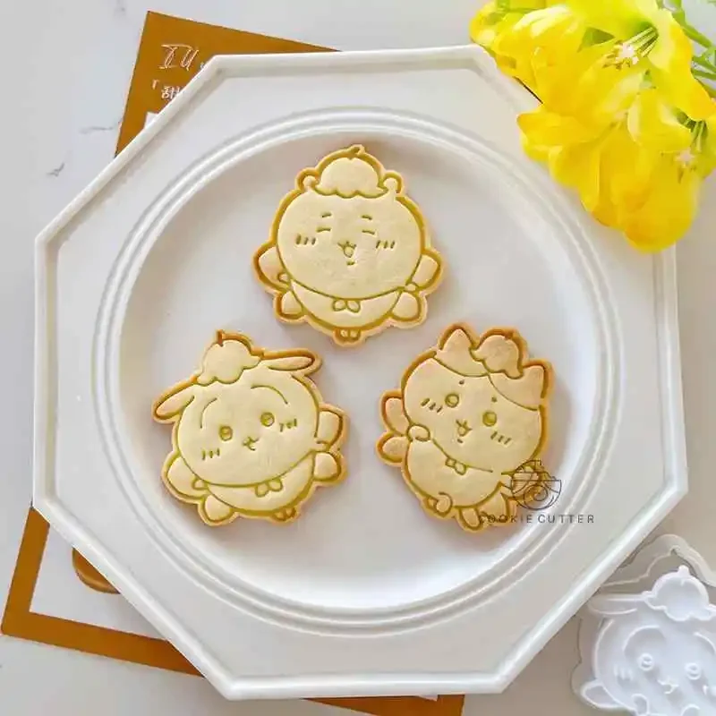 New Chiikawa Flower Fairy Series DIY Baking Cookie Mold Cartoon Hachiware Usagi Tulip Elf Handmade Cookie Snack Press Mold Gifts