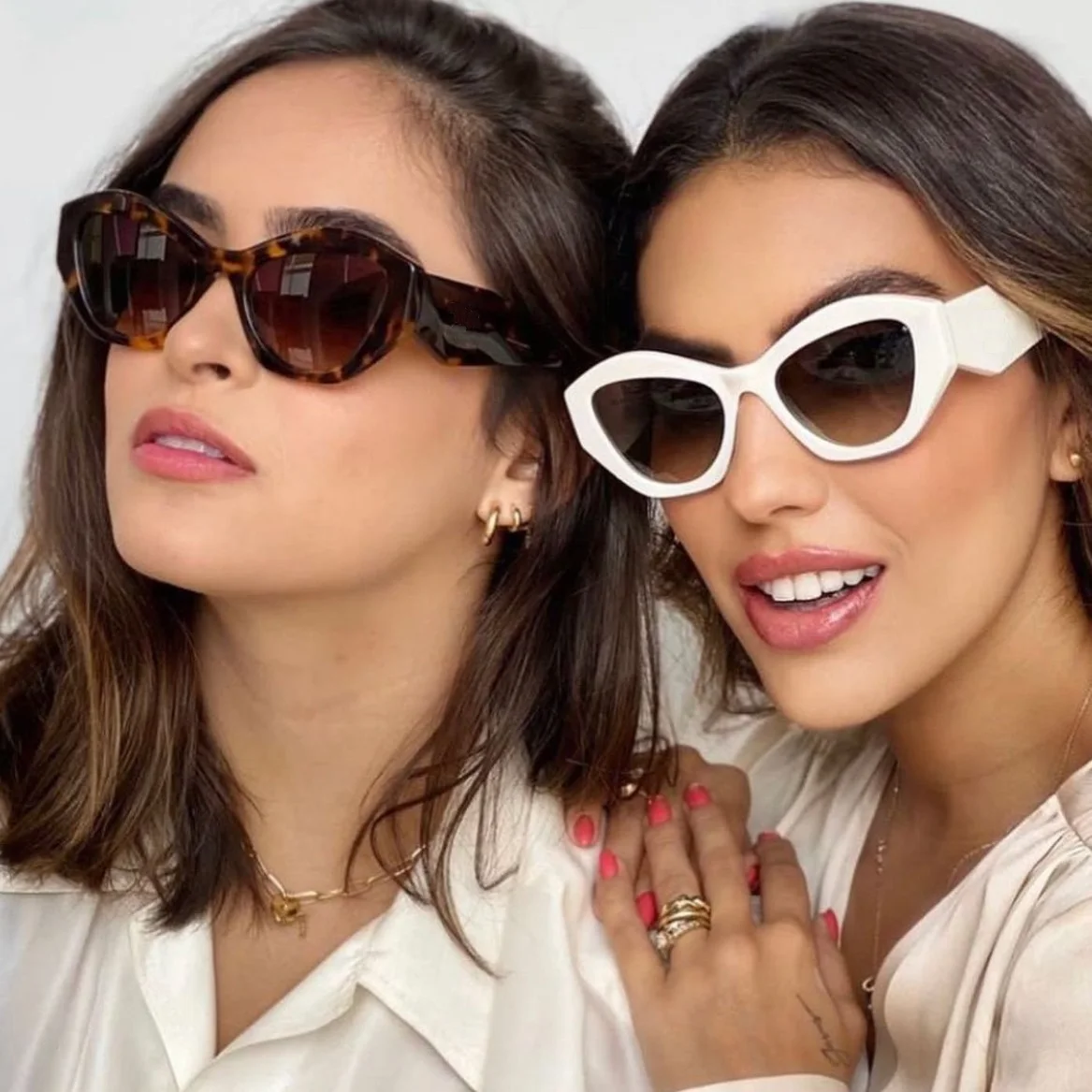 Fashion Sunglasses Women Luxury Brand Vintage Square Sun Glasses  Retro Black Ladies Cat Eye Eyewear Eyeglasses oculos de sol