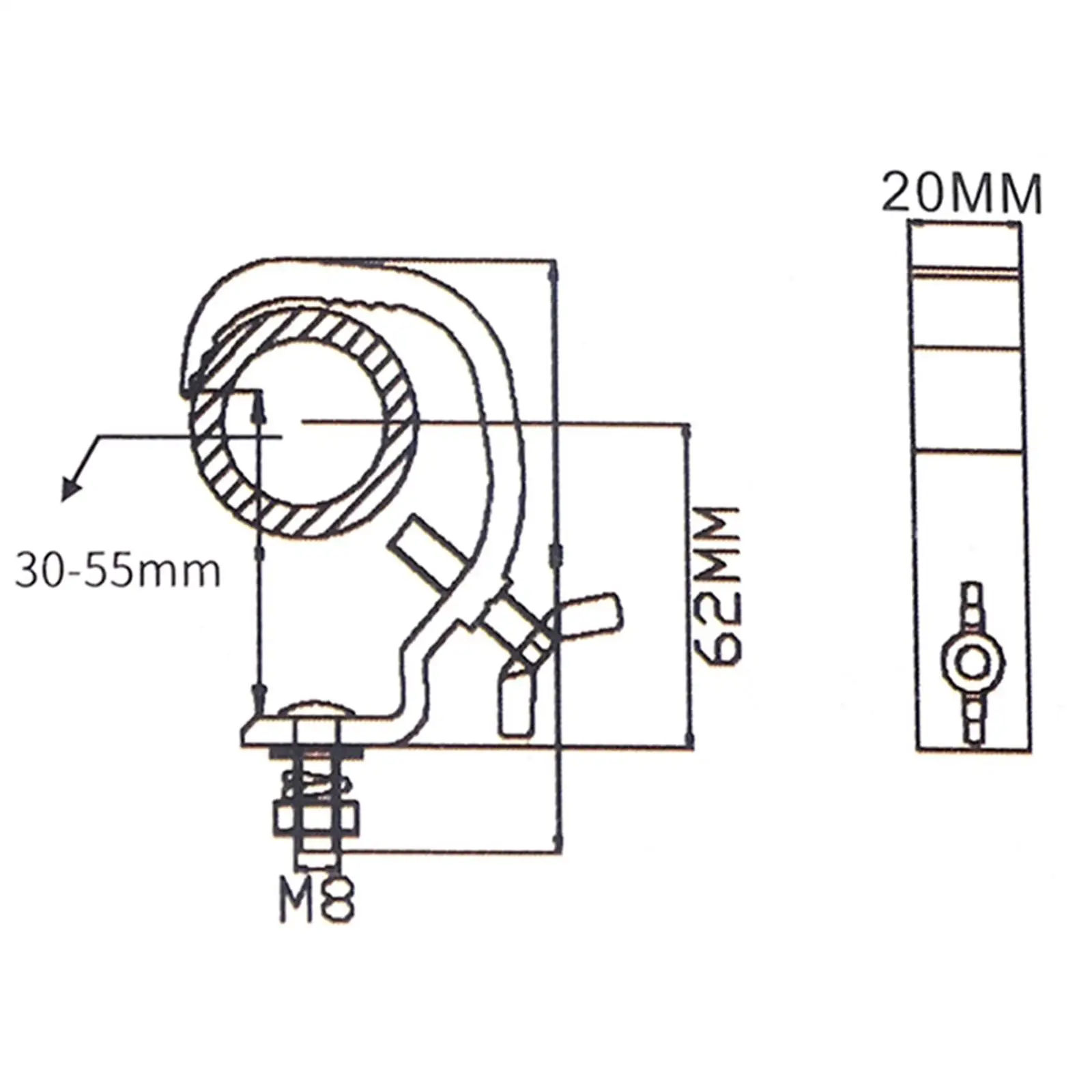 Stage Light Lights Hook Nonslip Adjustable Aluminum Alloy Stage Light Clamp for Theatre Events Pub Exhibition Effect Light