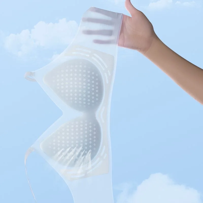 KUCLUT  Ice Silk Seamless Underwear Women's Small Breast Gathering Wireless Breast-Reducing Cooling Beautiful Back Bra view 4