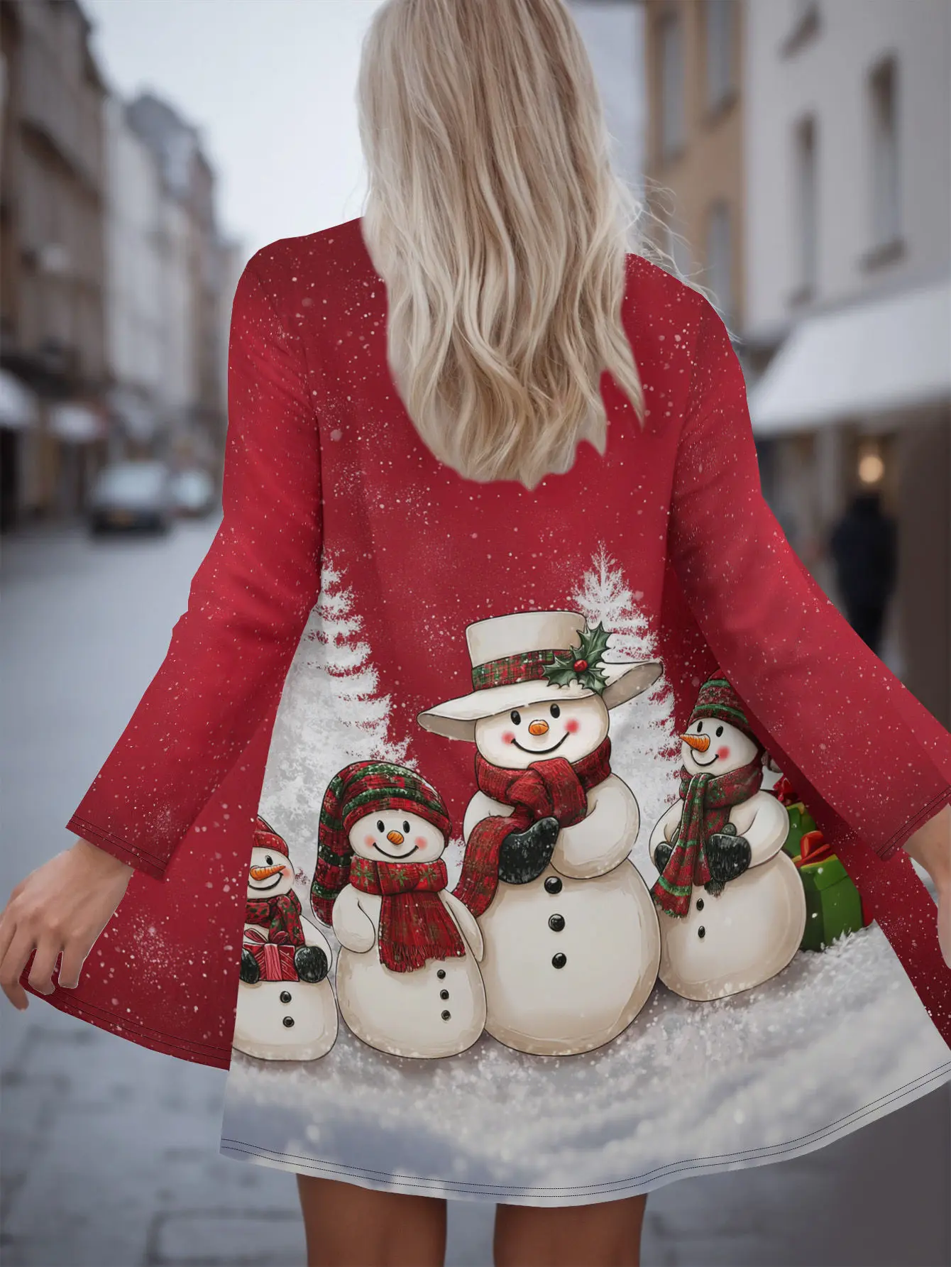

Женский праздничный кардиган со снеговиком 3D, v-образный вырез с длинными рукавами и принтом, уютное зимнее праздничное пальто, идеально подходит для повседневных рождественских вечеринок