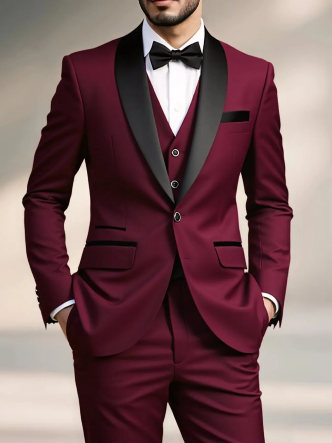 

【Blazer】Men's 3pcs Formal Suit - Essential for Formal Gatherings, Wedding Speeches & High-End Business Events