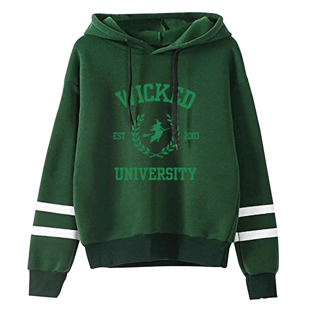 Wicked University Green Witch Vintage 90s Pullover Hoodie Fashion Merch Hoodie Pullover Sportowa bluza Streetwear Sweatshirt