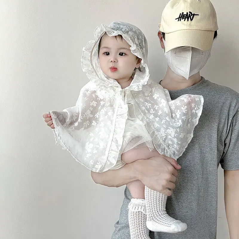 Baby Sunscreen Cape 2026 New Summer Thin Version Girl Baby Cloak Outing Shawl Infant Toddler Girl Summer Jacket