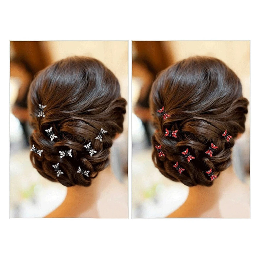 

20Pcs Mini Crystal Rhinestone Knot Hair Claw Clips Assorted Color Elegant Hair Accessories for Toddlers Girls Baby Bangs