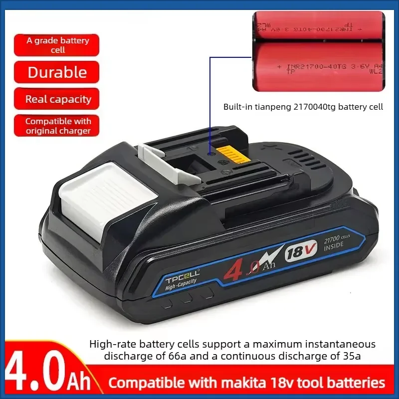 High-Quality BL1840 4.0Ah 5.0Ah Replacement Li-ion Battery for Makita Power Tools Wrenches Electric Drills Large Capacity