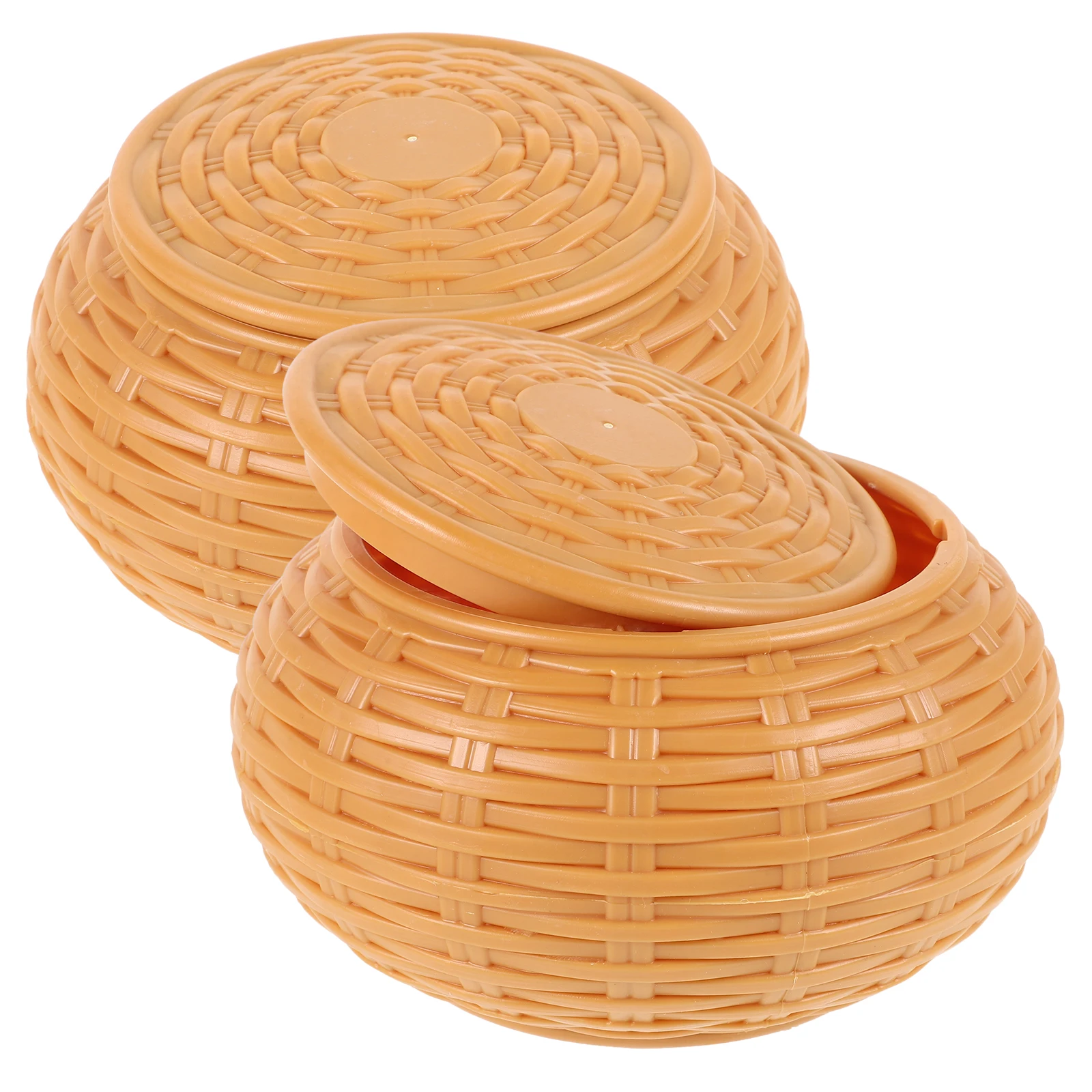 

2Pcs Go Box Chess Board Case Shock Resistant Large Capacity Storage Bowls Round Child Khaki Wooden board accessories chess
