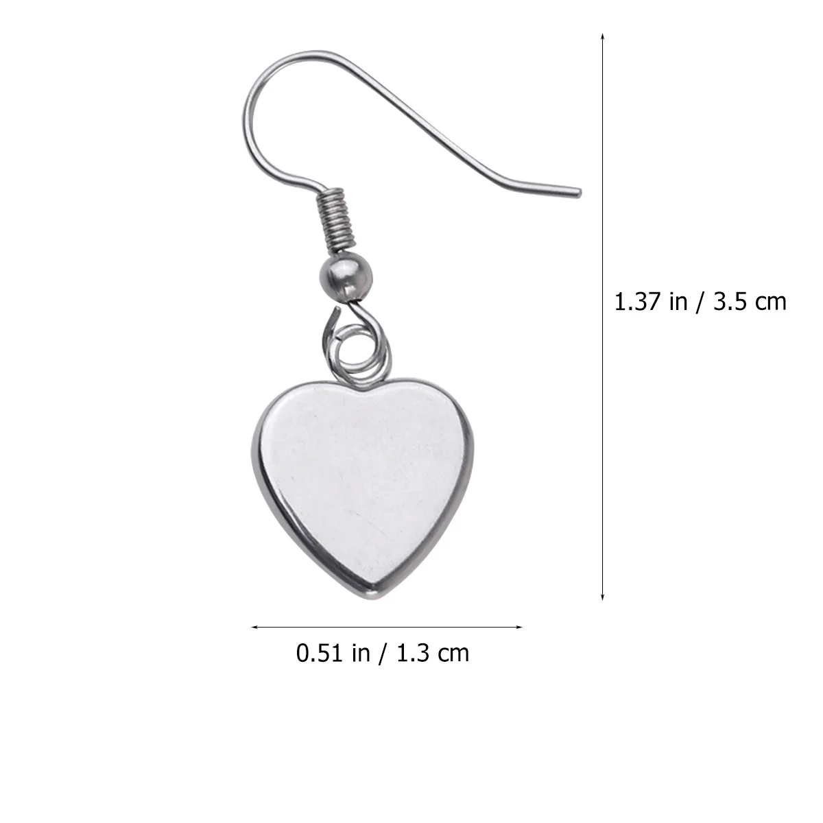 40 szt. Kolczyki w kształcie serca, haczyki na uszy ze stali nierdzewnej, bazy do samodzielnego tworzenia biżuterii, lekkie i wytrzymałe, idealne do prezentów na przyjęcia.