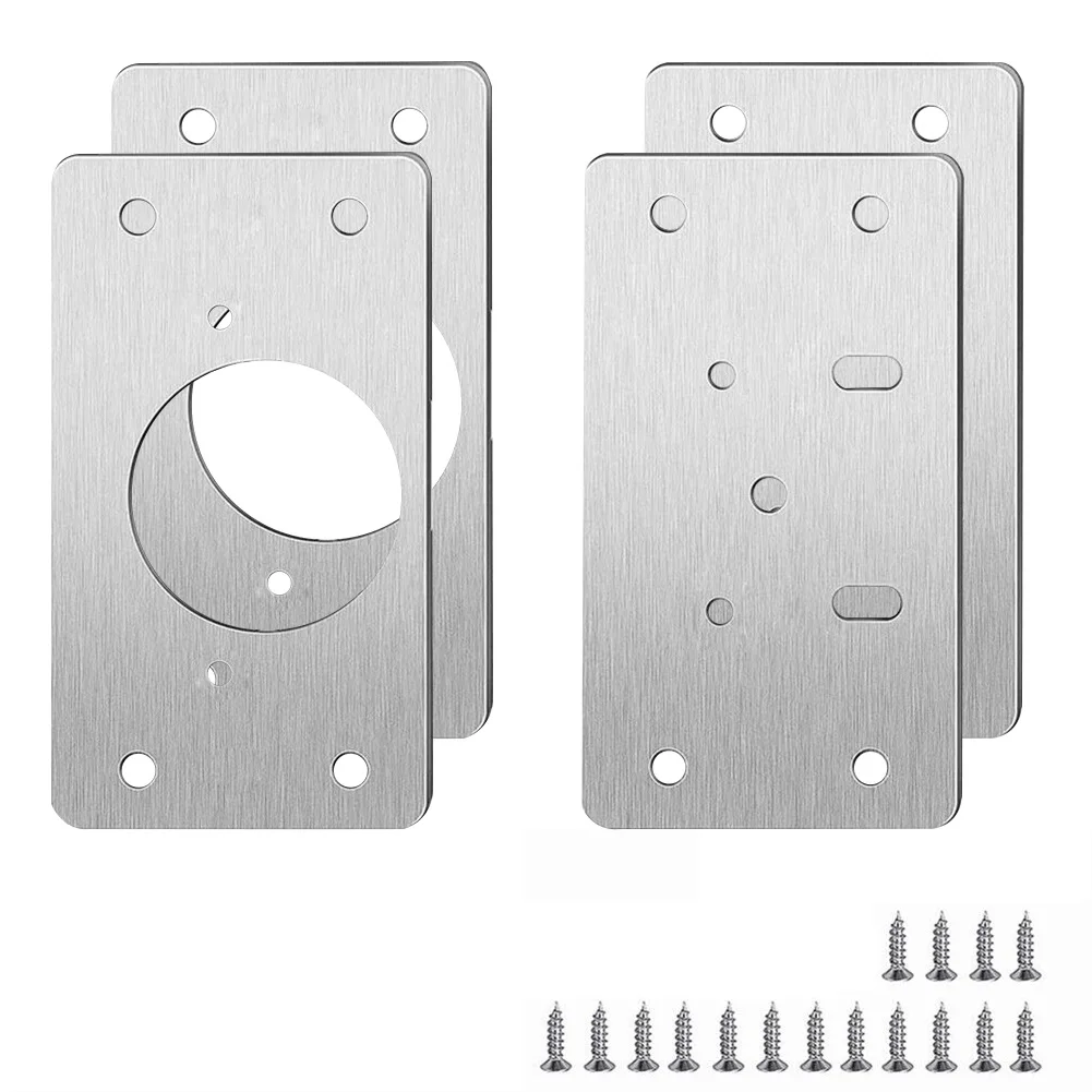 10 Pair Stainless Steel Hinge Repair Plates with Screws for Fixing Kitchen Cabinets Cupboards Doors and Drawers