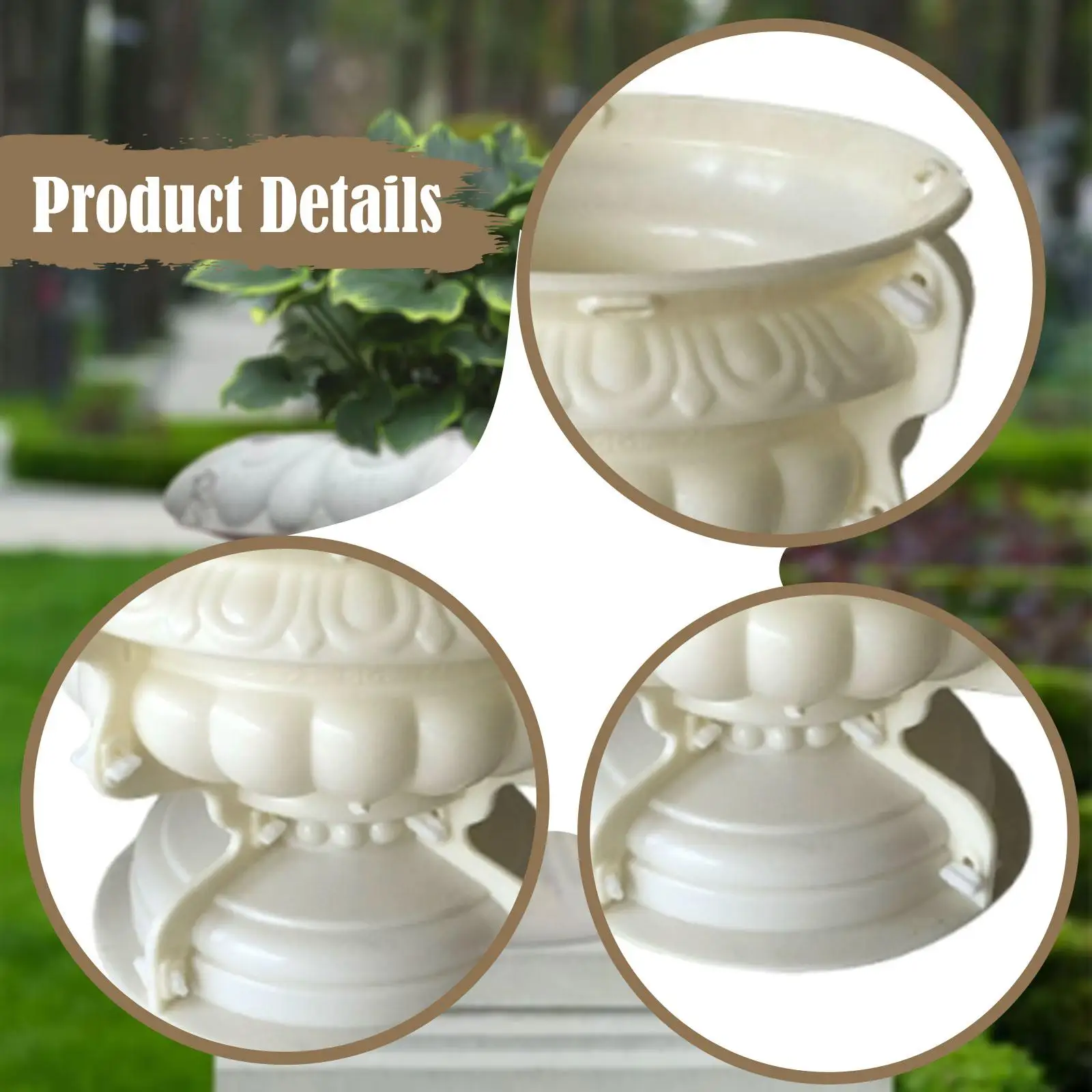 Roman Column Flowerpot Mould Sturdy ABS Reusable Planter Mold for DIY Cement Pot Making for Balcony or Garden