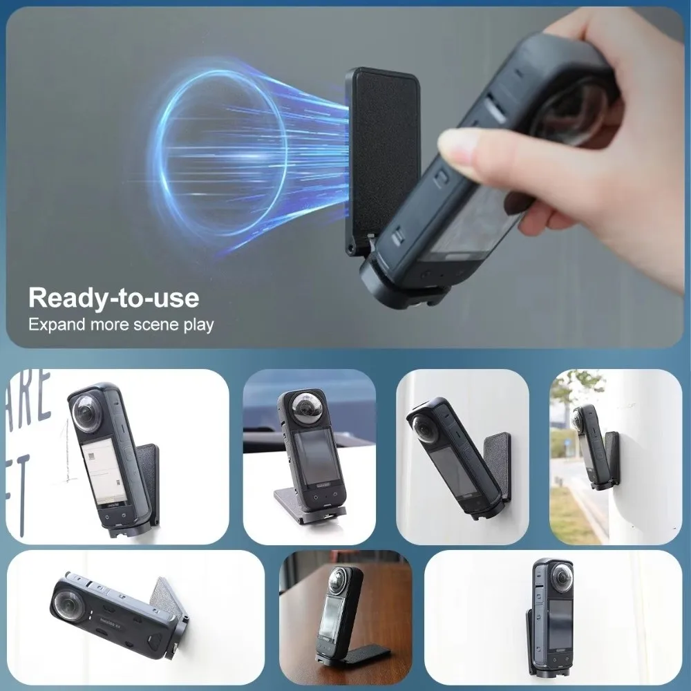 

with 1/4 Screw Sport Camera Magnetic Holder 360° Rotation Wall-Mounted Base Magnetic Mount Stand Adjustable
