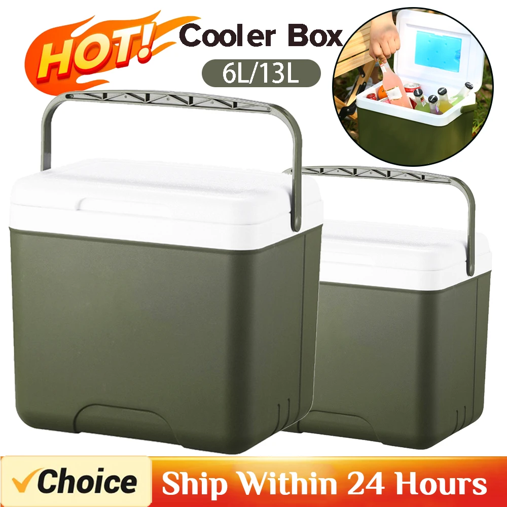 

13/6L Camping Ice Box Outdoor Fridge Cooler 18L Large Capacity Portable Ice Bucket Incubator Refrigerator Car Fresh-Keeping