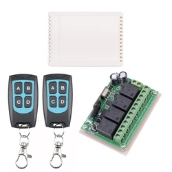 Universal Wireless Remote Control Switch DC 12V 4CH Relay Receiver Module With 4 Channel RF 433 Mhz Transmitter