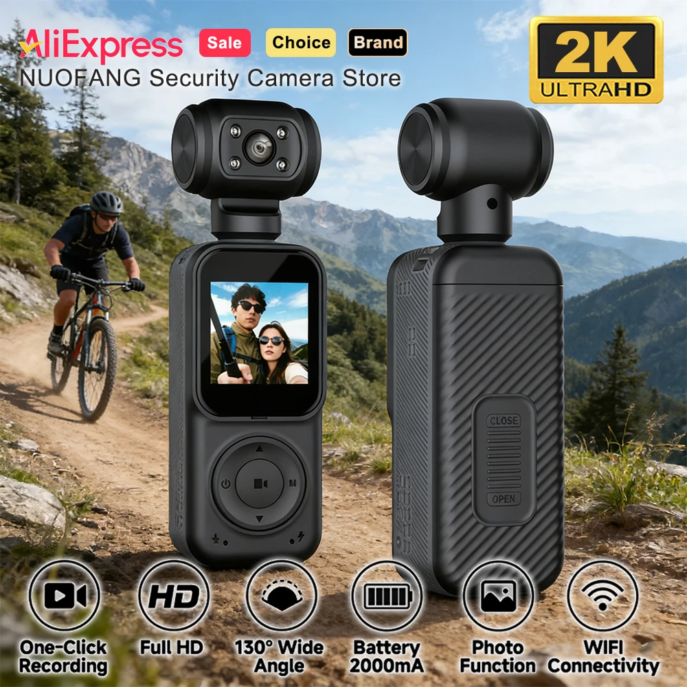 Câmera de Ação 4K com Lente Dupla 180 °   Câmera Portátil Pequena com Lente Rotativa, WiFi, Anti-Vibração e Visão Noturna para Vlog de Esportes e Capacete