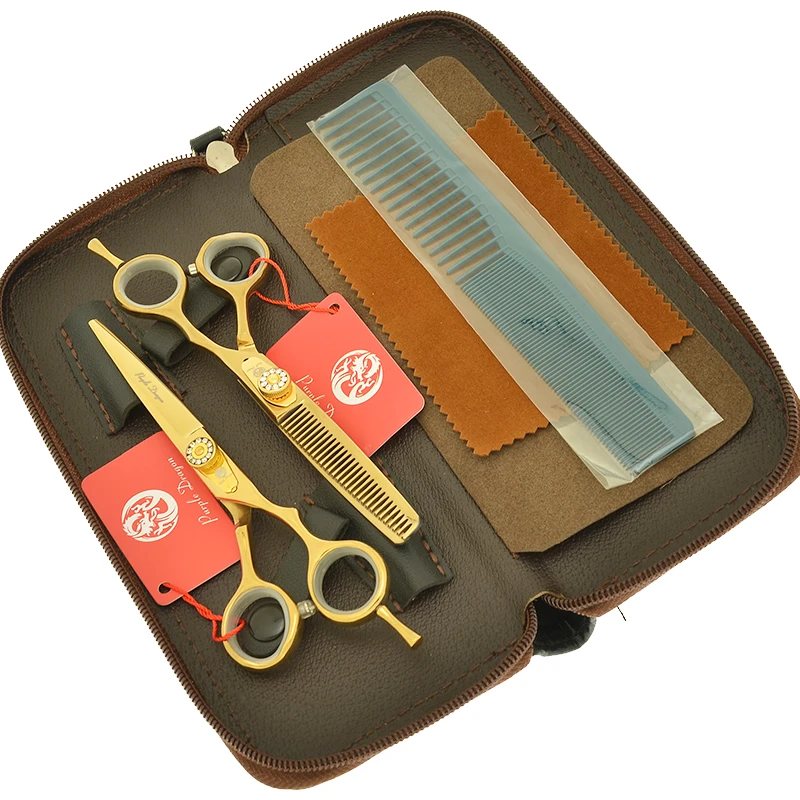 

5.5" 6.0" Purple Dragon Professional Hairdressing Scissors Set Comb Barbers Hair Cutting Shears Thinning Scissors JP440C A0068B