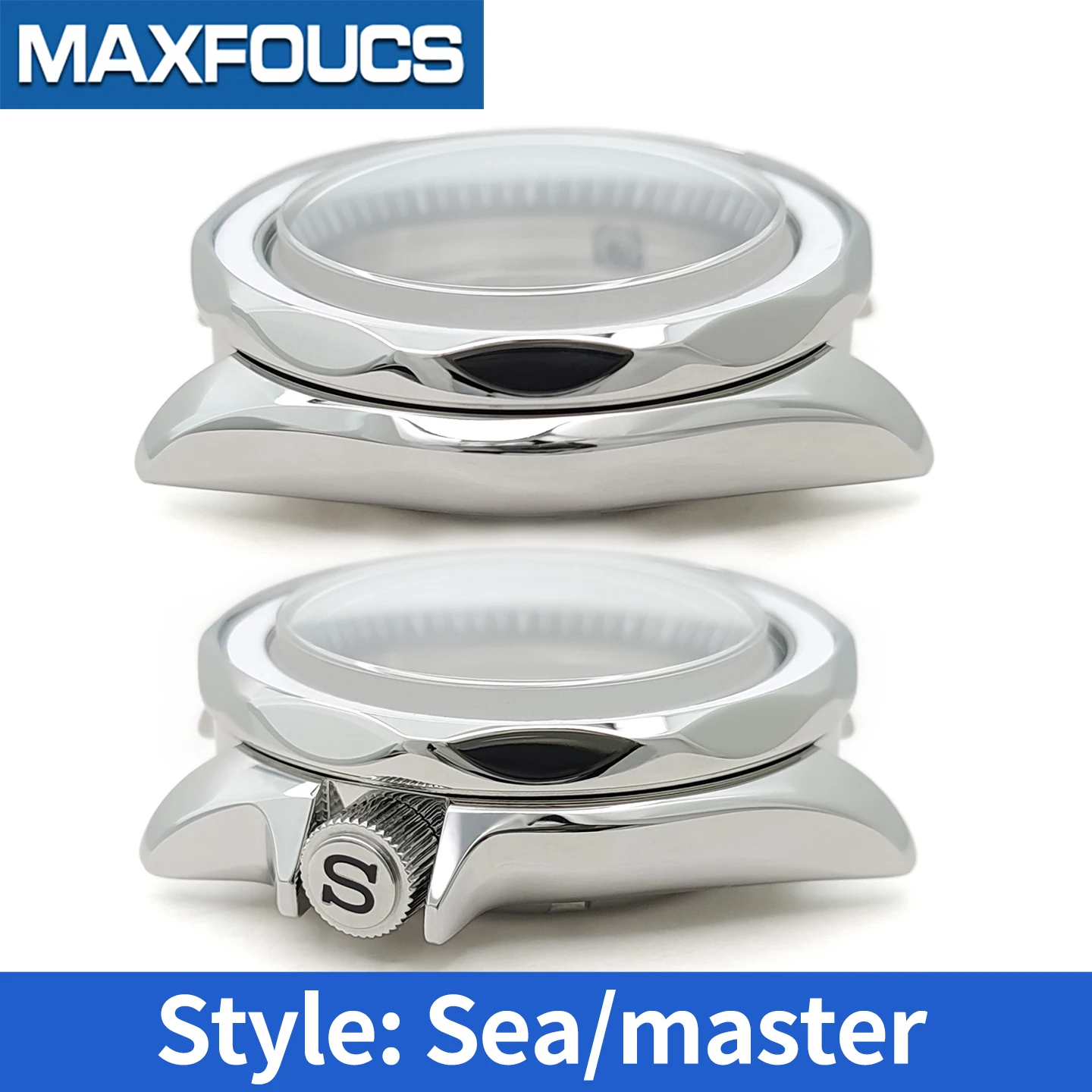 Sea Master/Turbine/Prospex/MM300 Glänzend Silbernes Uhrengehäuse für SKX SKX007 NH35 4R36 4-Uhr-Position MOD Stahl Uhrengehäuse Teile Maßanfertigung – Detail 8