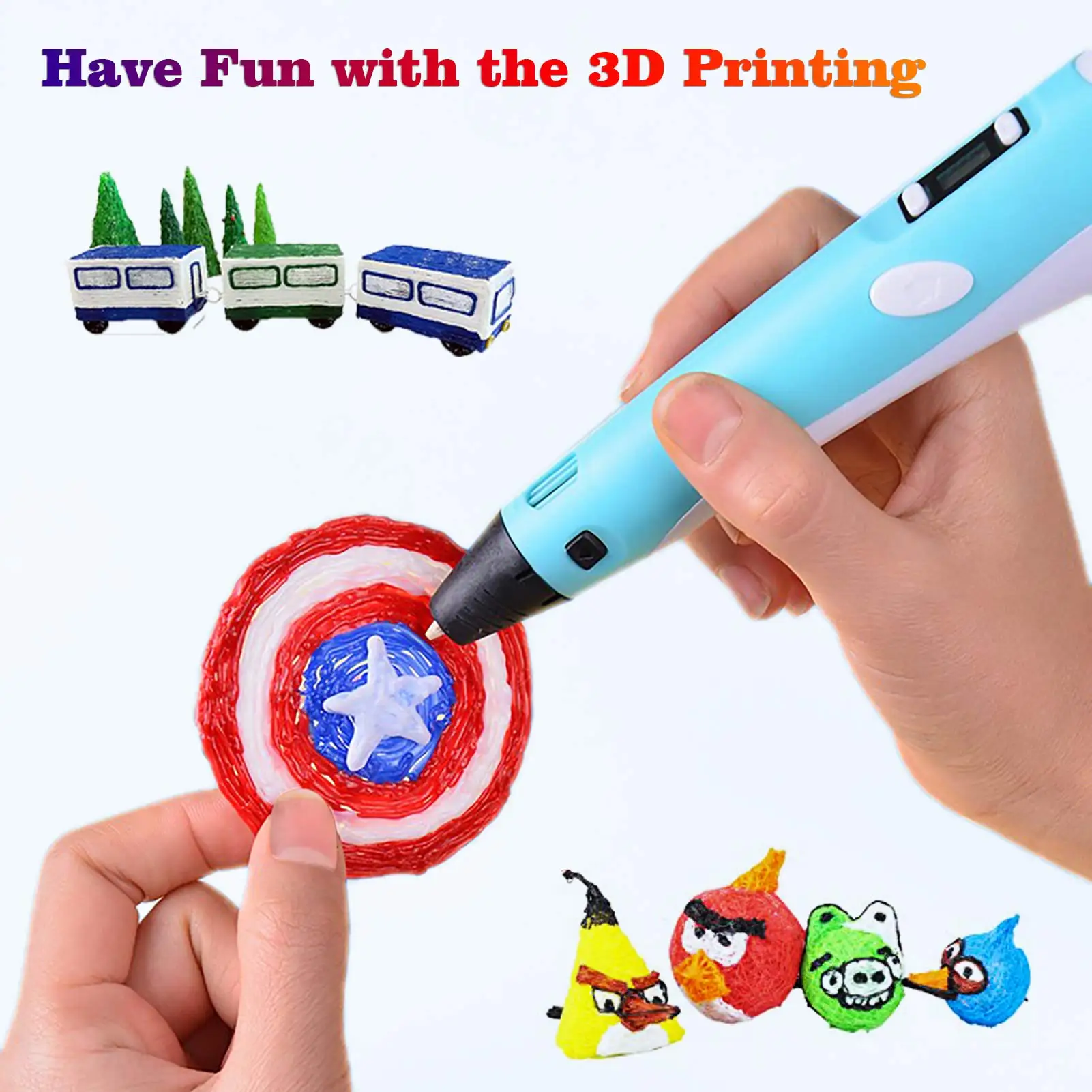 40/32/30 Colors PLA Filament for 3D Pen Printing Diameter 1.75mm 200M Odorless Safe Plastic Refill for 3D children Printing Pen