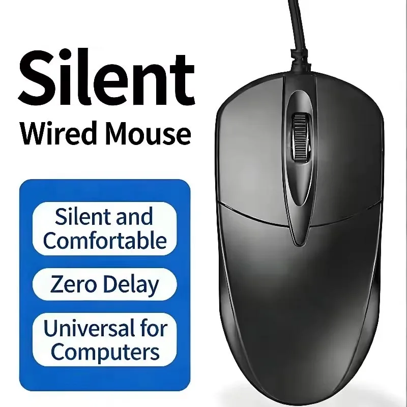 New Wired Mouse Ergonomic Design 1200 DPI 3D Buttons Mouse Portable Optical Mouse Laptop Office Gaming Mouse PC Desktop
