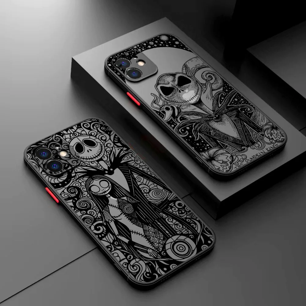 Jack Skellington Phone Case For Samsung S25 S24 S23 S22 S21 S20 S10 FE Note20 Note10 Plus Ultra Lite 5G Matte Transparent Cover