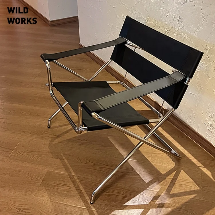 Wild Works Medieval folding Wassili chair Stainless steel leisure chair vintage modern Bauhaus design living room