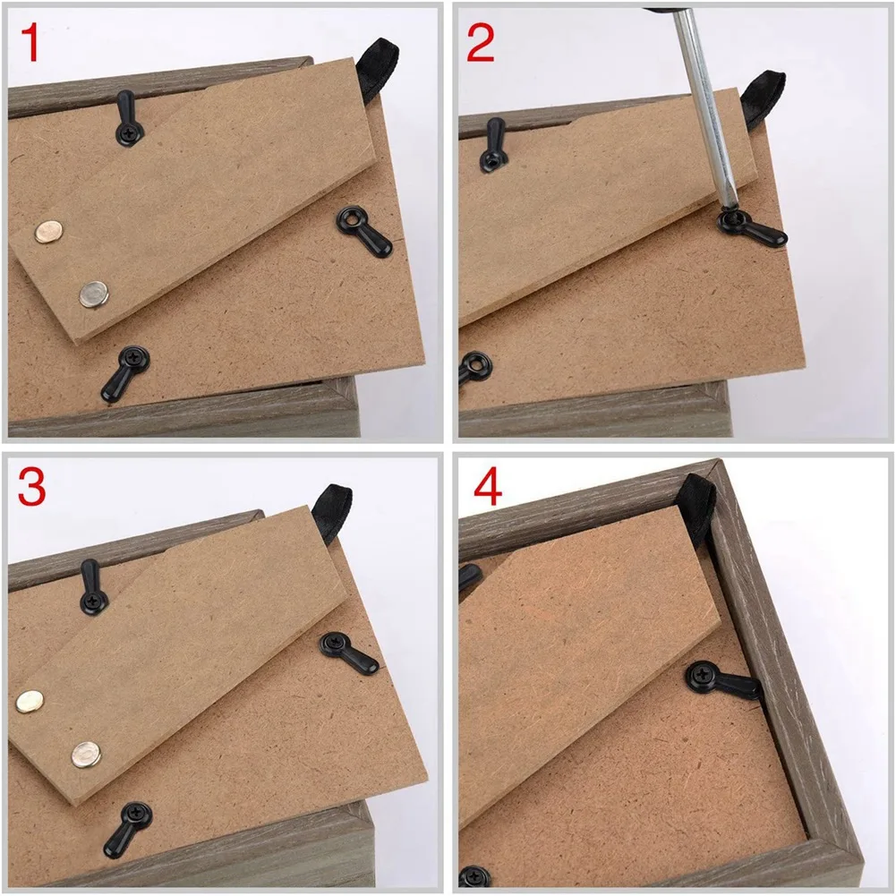 ABYN-Picture Frame Turn Button Fasteners Set Picture Frame Backing Clips Photo Frame Hardware Clips