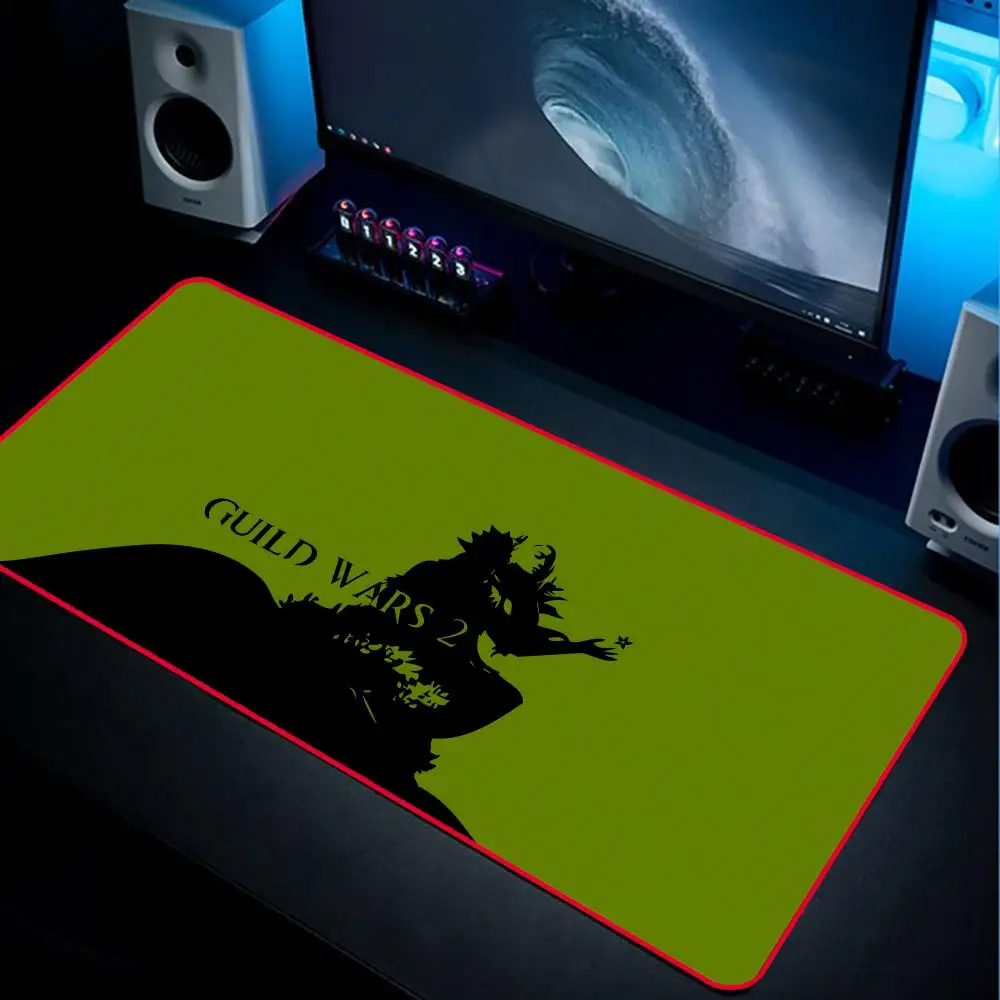 Cool G-Guild wars 2 Mouse Pad 90x40cm Colorful Lock Edge Pure Natural Rubber Desktop Anti slip Large Mouse Pad