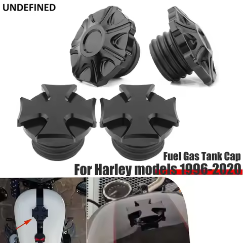 Gas Cap Vented Cross Fuel Tank Cap For Harley Touring Road King Street Glide Sportster 883 Dyna Softail 96-2020 Motorcycle Black
