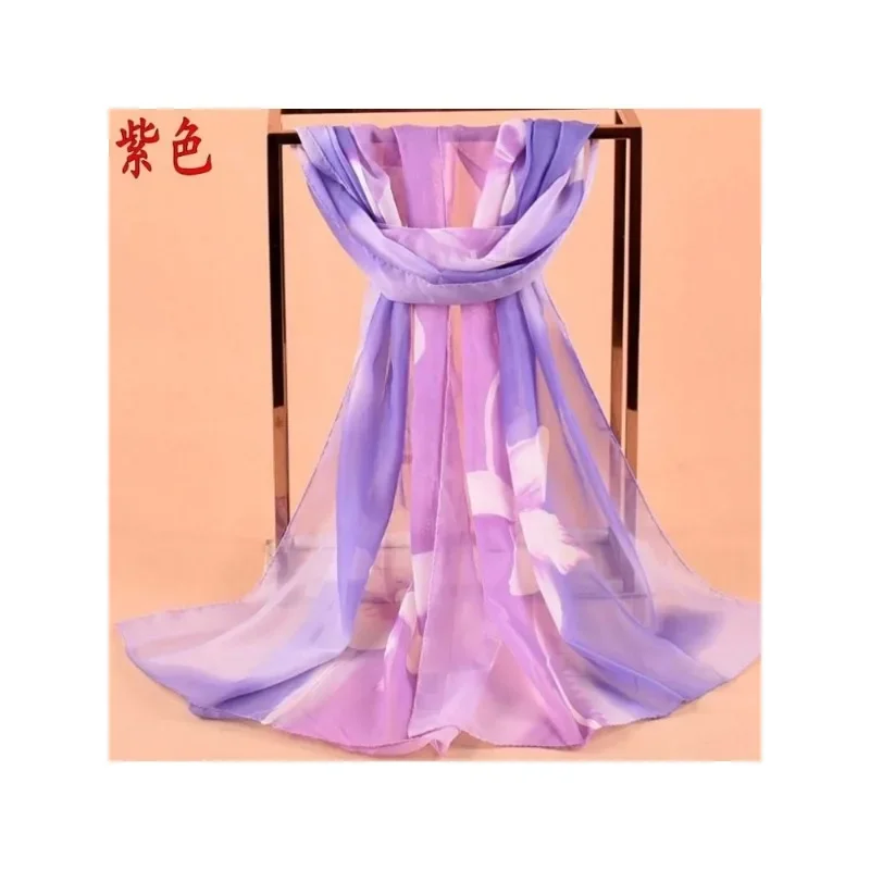 Printed Scarves and Gauze Have A Lightweight Transparent Soft and Elastic Texture The Appearance Is Light Elegant Breathable