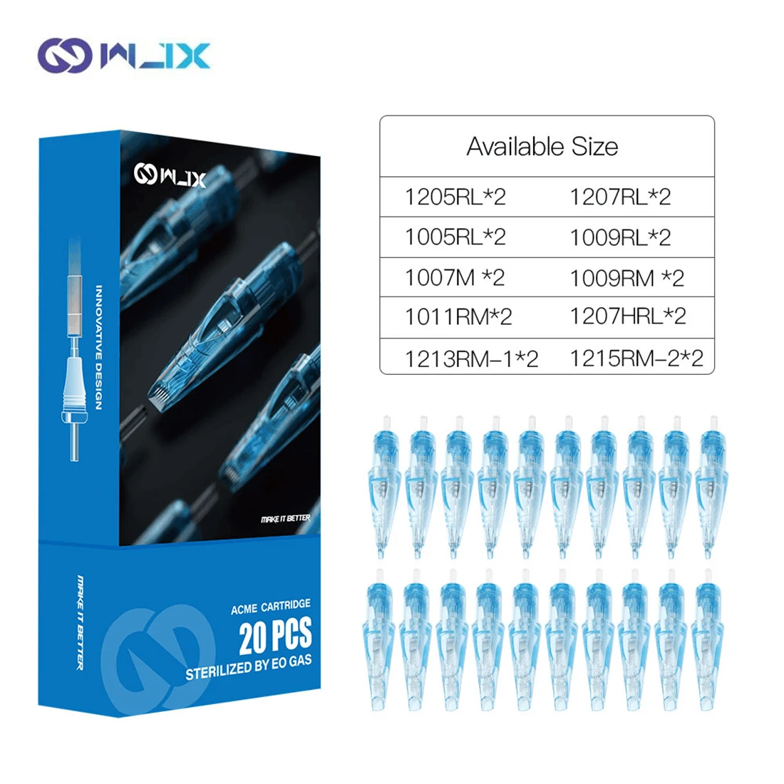 20PCS WJX Cartridge Needles Mixed Model Tattoo Needle Cartridge For Rotary Tattoo Machine Tattoo Supplies