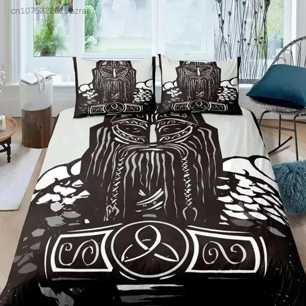 Duvet Cover Set Scandinavian Culture Bedding Set Ancient Mythology Religion Quilt Cover King Full For Kids Adults