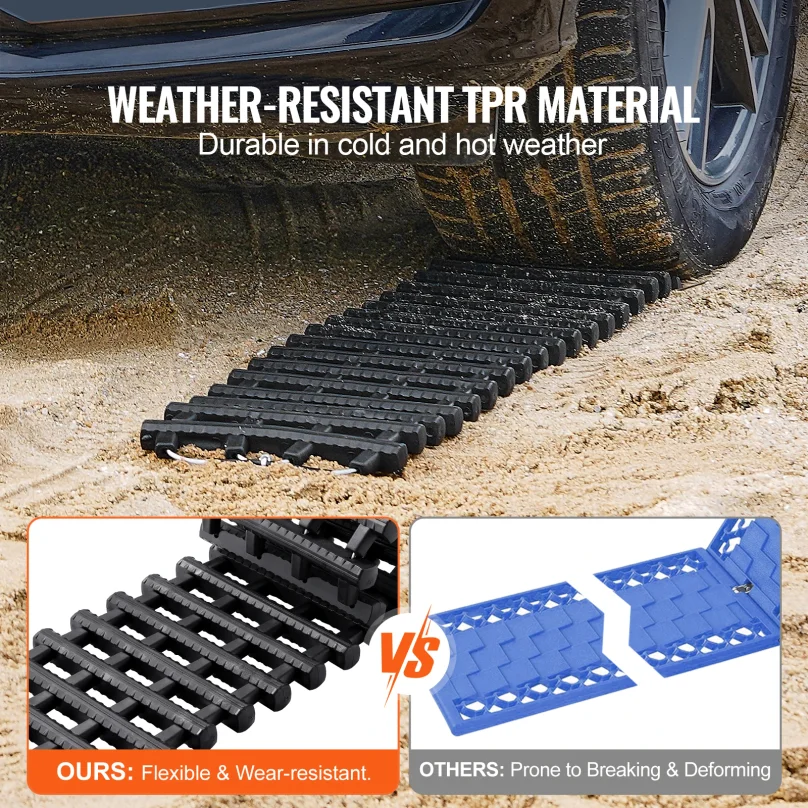 7 Ton Traction Boards With Tpr Material, Recovery Boards For Off-road Vehicles, Pair Tire Traction Mats On Snow, Sand