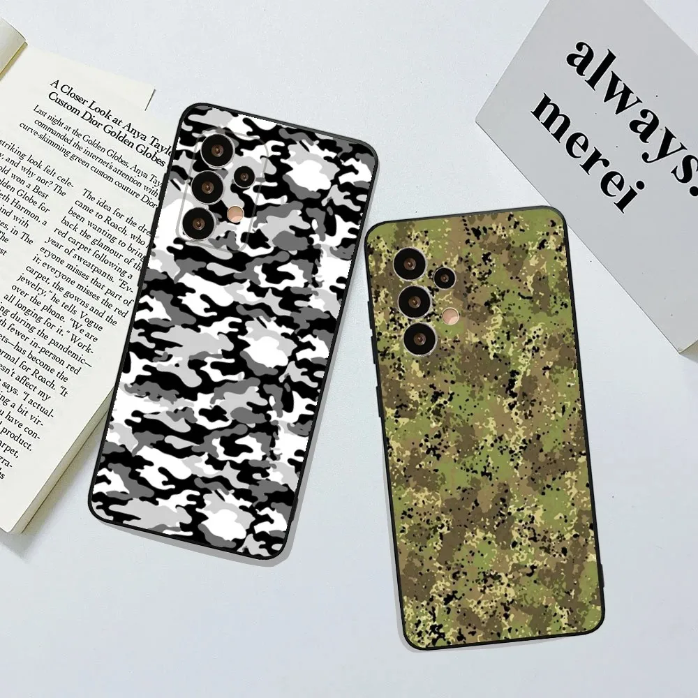 Military Army Camouflage Phone Case Phone Case for Samsung Galaxy A13,A21s,A22,A31,A32,A52,A53,A71,A80,A91, Soft Black Cover