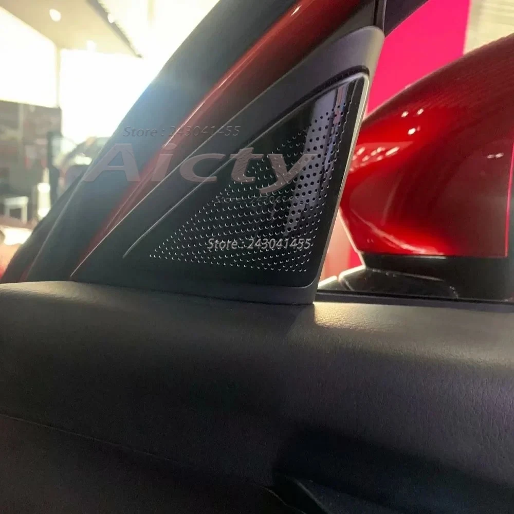 LHD For Mazda CX-30 CX 30 CX30 2024  Car Door Audio Shelf Chrome Speakers Cover Trim Bezel SubWoofer Frame Garnish Accessories