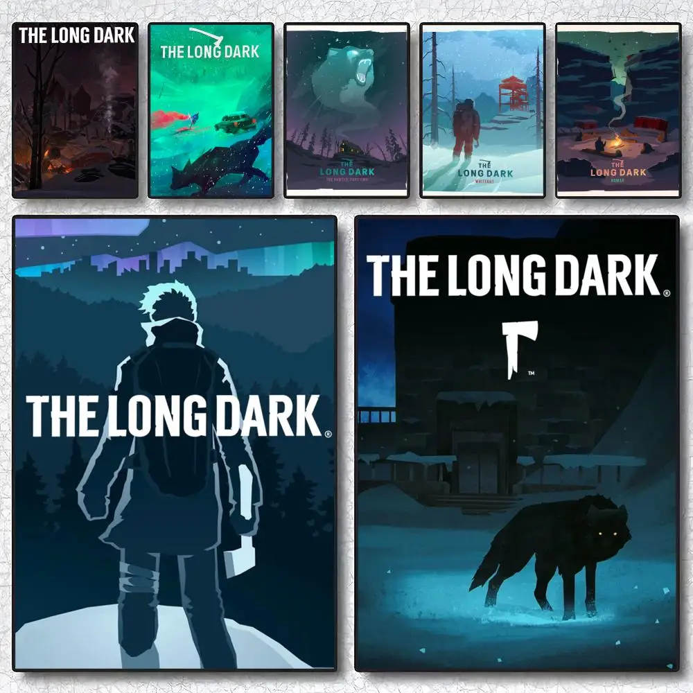 

Постер L-Long Dark Game, самоклеящаяся художественная водонепроницаемая бумажная наклейка, декор для стен кофейни