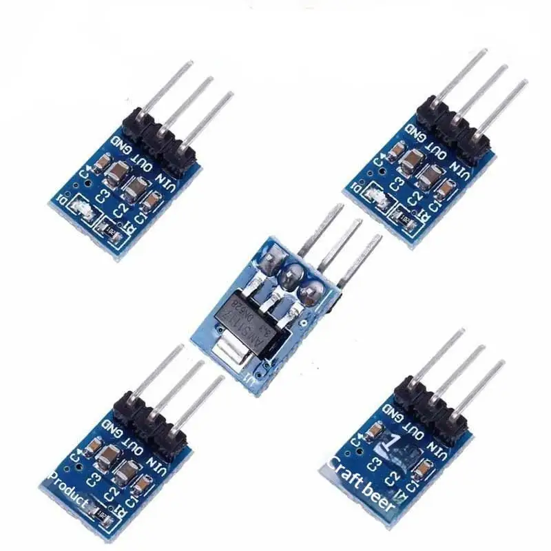 (.) AMS1117-3.3 LDO Linear Regulator Board 800mA AMS1117 3.3V Power Supply Module DIY Accessories 1/3/5Pcs