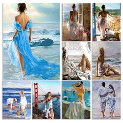 GATYZTORY 60x75cm Painting By Numbers diy oil painting by numbers kit girl paint by numbers for adults for home decor