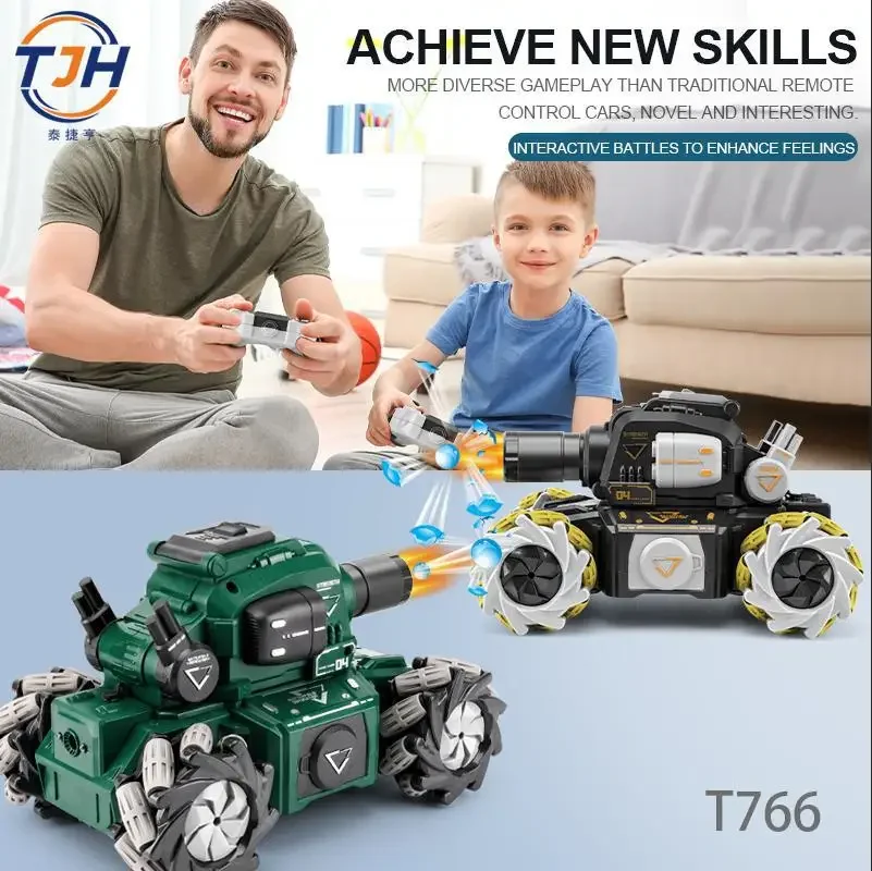 Children Gel Ball Tank RC Toy Remote Control Battle Car Armored Tank 360° Rotation Off Road Toy Vehicle Birthday Gifts