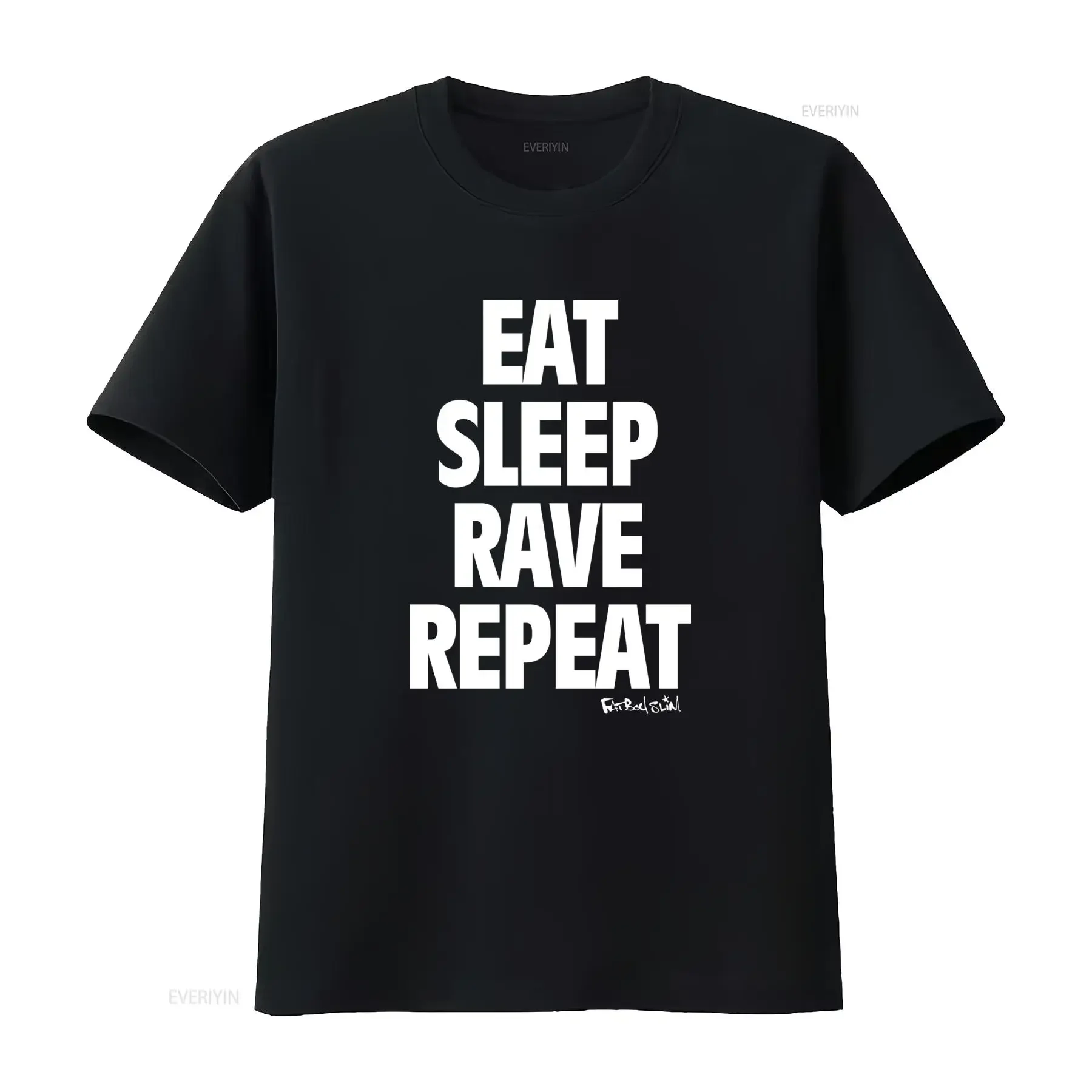 Футболка Fatboy Slim Eat Sleep Rave Repeat для мужчин, размеры S-3X, винтажная, с эффектом потертости, уличный стиль, универсальная, унисекс, модная, эластичная.