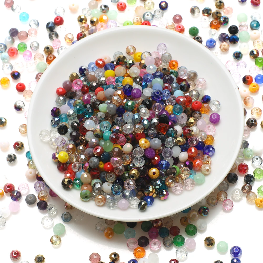 4 6 8 مللي متر مختلط كريستال زجاج Rondelle الأوجه فاصل فضفاض الخرز المستديرة DIY بها بنفسك صنع قلادة سوار E مجوهرات اكسسوارات #3