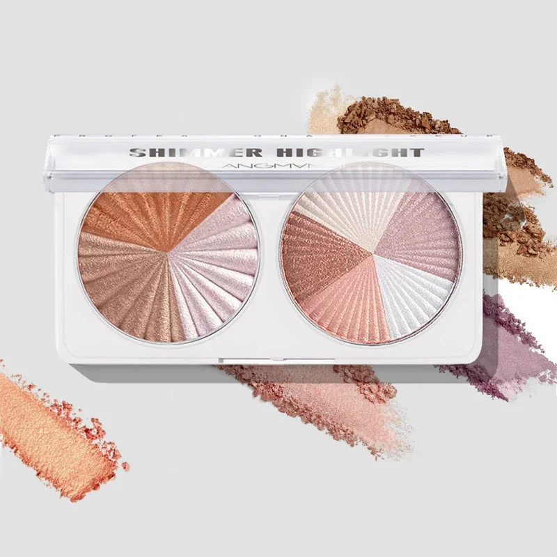 Paleta de Polvos Iluminadores 3D Shimmer Dual Pan, Multiusos, para Contorno, Ideal para Bodas, con Acabado Radiante para Fotos