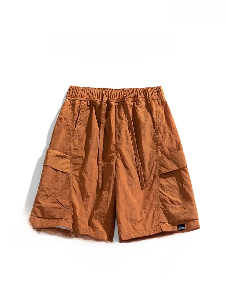 

KITH Men's Workwear orts Summer Vintage Function Multi-ket Ice Silk Five-Quarter Pants Loose Fit Casual Faion