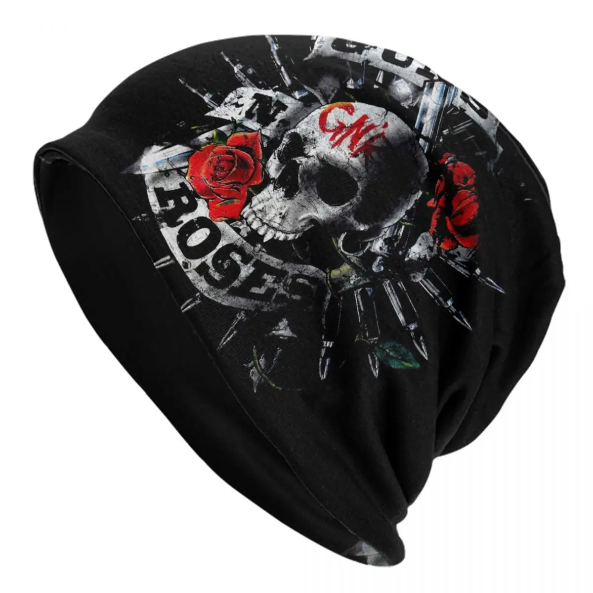 Guns N Roses Heavy Metal Skullies Beanies Caps Men Women Unisex Outdoor Winter Warm Knitting Hat Adult Bullet Logo Bonnet Hats